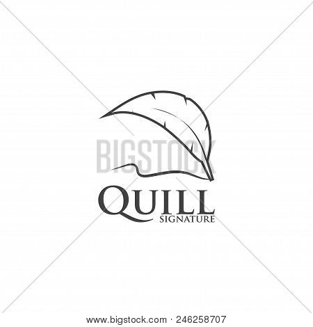 Illustration Of Quil Logo Design Template Vector