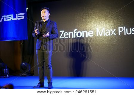 Bangkok, Thailand - January 11, 2018: Asus Zenfone Max Plus, The Latest Android Smartphone For Mediu