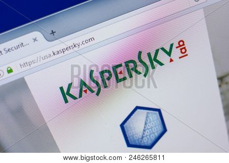 Ryazan, Russia - June 17, 2018: Homepage Of Kaspersky Website On The Display Of Pc, Url - Kaspersky.