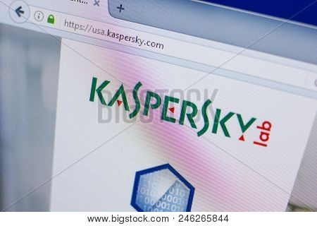 Ryazan, Russia - June 17, 2018: Homepage Of Kaspersky Website On The Display Of Pc, Url - Kaspersky.