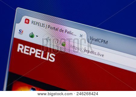 Ryazan, Russia - June 17, 2018: Homepage Of Repelis Website On The Display Of Pc, Url - Repelis.live