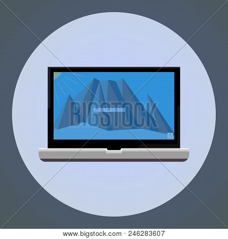 Modern Computer Vector Drawing Of A Laptop Computer