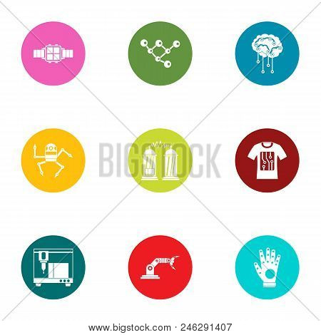 Robot Reality Icons Set. Flat Set Of 9 Robot Reality Vector Icons For Web Isolated On White Backgrou