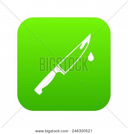 Steel Knife Icon Digital Green For Any Design Isolated On White Vector Illustration