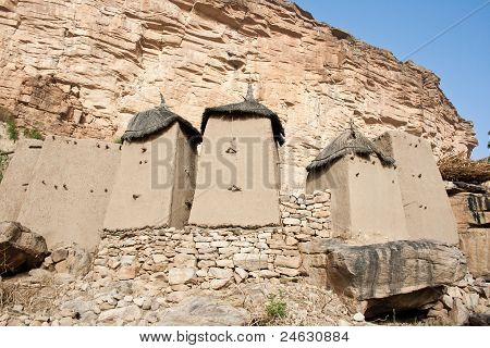 Granaries In A Dogon Village, Mali (africa).