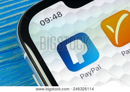 Sankt-petersburg, Russia, June 20, 2018: Paypal Application Icon On Apple Iphone X Smartphone Screen