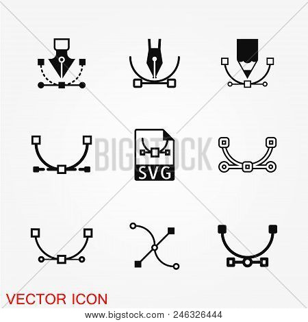 Pen Tool Icon Vector, Graphic Design Symbol