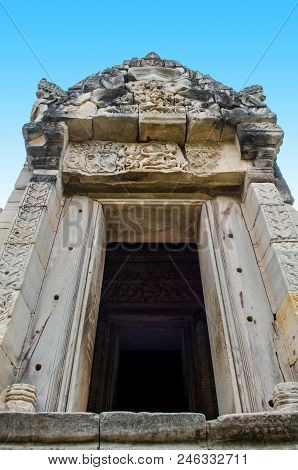 Entrance Central Pagoda, Stone Castle Of Phimai History Park, Thailand.