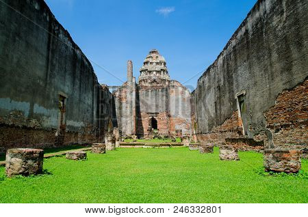 Inside Chapel Of Wat Phra Sri Rattana Mahathat Of Lopburi, Thailand.