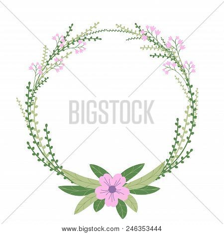 Floral Wreat. Bright Colorful Flowers. Beautiful Frame