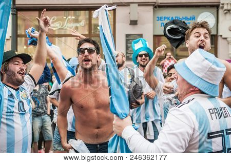 Nizhny Novgorod, Russia - June 21, 2018: Football Fans Came To Nizhny Novgorod For The World Cup. Fa