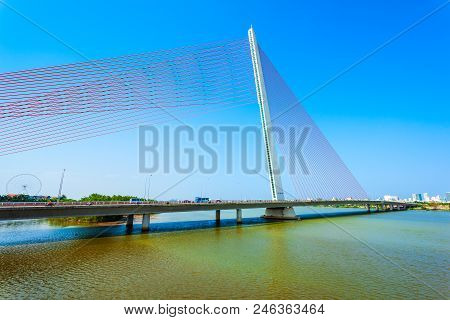 Cau Nguyen Van Troi Tran Thi Ly Bridge Is A Bridge Spanning The Han River In Danang City In Vietnam