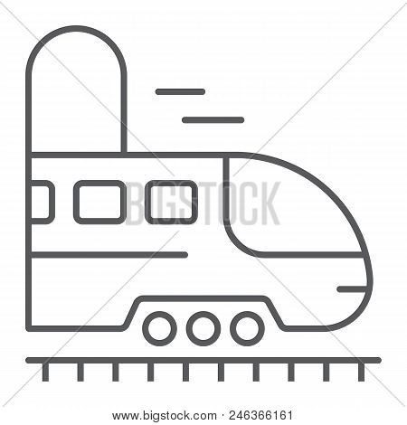Railroad Trip Thin Line Icon, Travel And Tourism, Subway In Tunnel Sign Vector Graphics, A Linear Pa