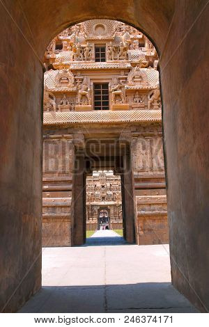 Rajarajan Tiruvasal Seen Through Keralantakan Tiruvasal, Brihadisvara Temple, Tanjore, Tamil Nadu