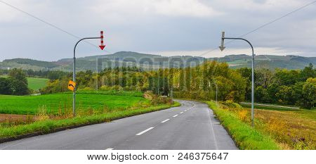 Rural Road In Hokkaido, Japan