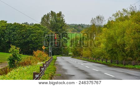 Rural Road In Hokkaido, Japan