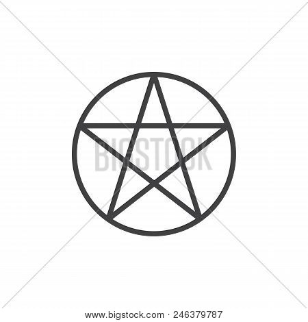 Pentagram Or Pentalpha Outline Icon. Linear Style Sign For Mobile Concept And Web Design. Paganism S