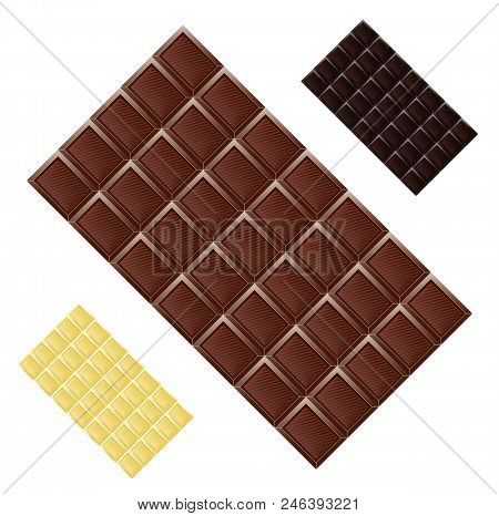 Milk Chocolate Seamless Pattern Food Texture Dark Realistic Grid Block