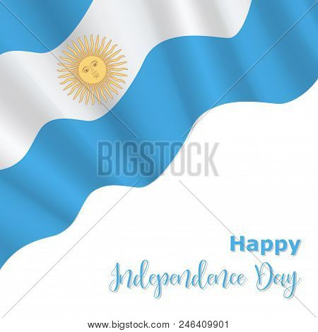 9 July, Argentina Independence Day Background In National Flag Color Theme. Independence Day In Arge