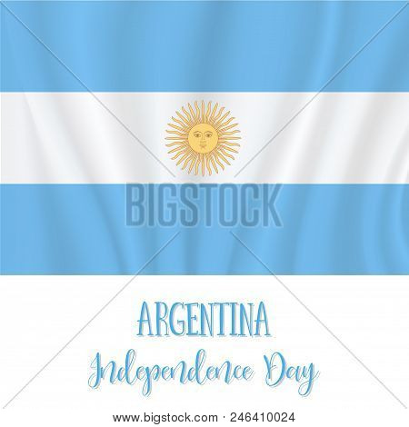 9 July, Argentina Independence Day Background In National Flag Color Theme. Independence Day In Arge