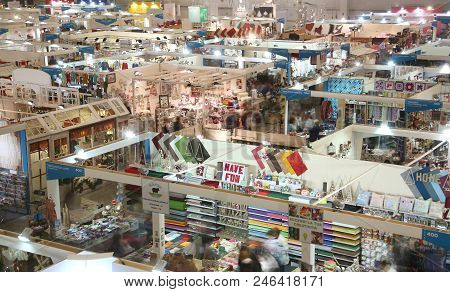 Vicenza, Vi, Italy - October 21, 2017: Many Stands Of The Great Exhibition Fair Called Abilmente Wit