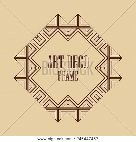 Vintage Art Deco Border Frame. Template For Design