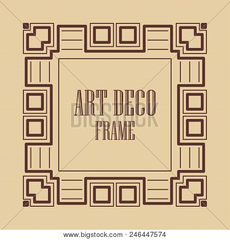 Vintage Art Deco Border Frame. Template For Design
