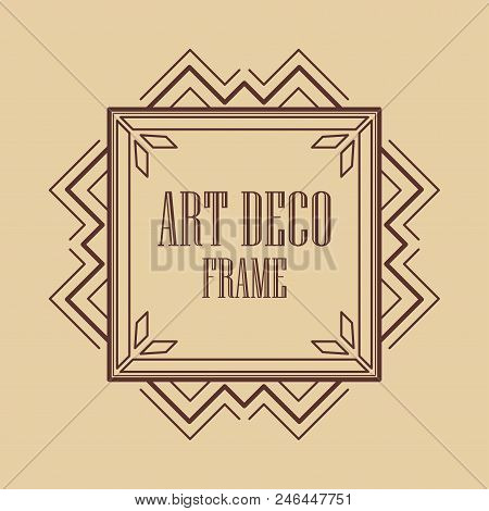 Vintage Art Deco Border Frame. Template For Design