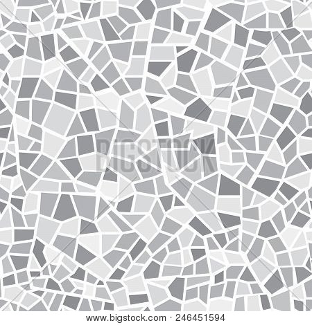 Abstract Mosaic Sheet Seamless Pattern. Geometric Tile Background. Ceramic Fragment Decorative Backd