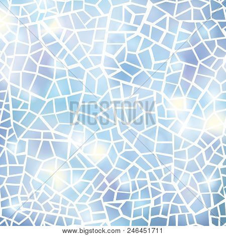 Abstract Mosaic Sheet Seamless Pattern. Geometric Tile Background. Ceramic Fragment Decorative Backd