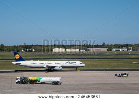 Berlin Germany - April 21. 2018: Lufthansa Airbus A321 At Berlin Tegel Airport