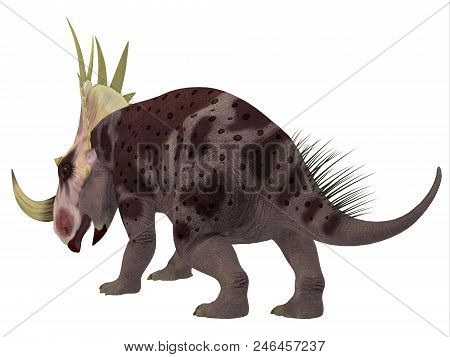 Rubeosaurus Dinosaur Tail 3d Illustration - Rubeosaurus Was A Herbivorous Ceratopsian Dinosaur That 