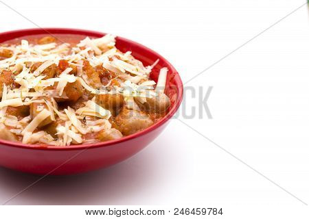 Whole Wheat Gnocchi And Tomato Sauce With Parmesean Cheese