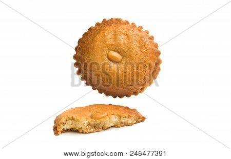Almond Dutch Cookies Isolated On White Background