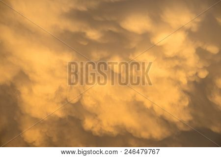 Mammatus Clouds In The Sky At Sunset, Arizona