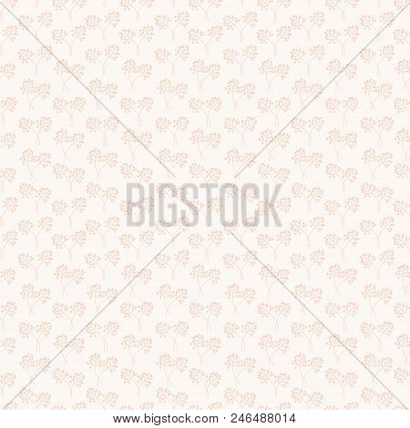 Seamless Pattern With Small Flowers. Gentle Background With Pink Flowers. Vector Illustration