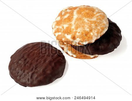 Christmas Gingerbread From Nuremberg Over White Background
