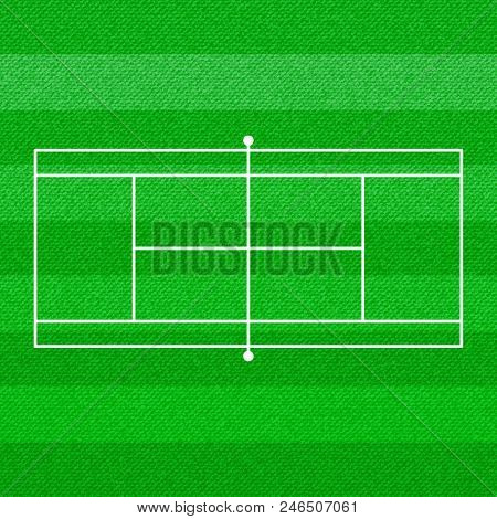 Green Tennis Court Background With White Lines