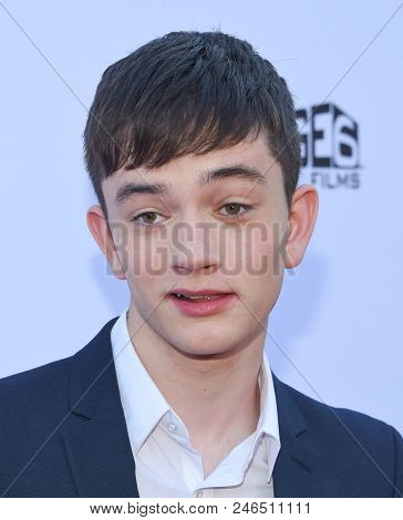LOS ANGELES - JUN 19:  Lewis MacDougall arrives for the 'Boundaries' Los Angeles Premiere on June 19, 2018 in Hollywood, CA