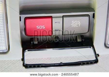 Button Sos Of A Car System Glonass