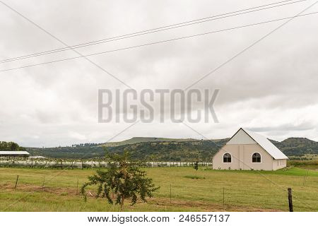 Winterton, South Africa - March 18, 2018: A Wedding Venue At The Cathedral Peak Wine Estate Near Win