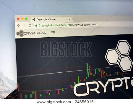Amsterdam, The Netherlands - June 23, 2018: Website Of Cryptopia, A Cryptocurrency Marketplace.