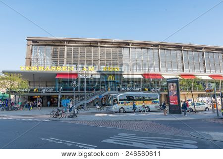 Berlin Germany - April 21. 2018: Berlin Zoologischer Garten Train Station