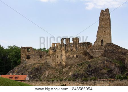 Medieval Ruins Of Castle Okor Near Prague, Czech Republic