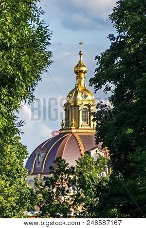 View Of Peter And Paul Cathedral From The Petrograd Side. Architectural Monuments Of The Russian Emp