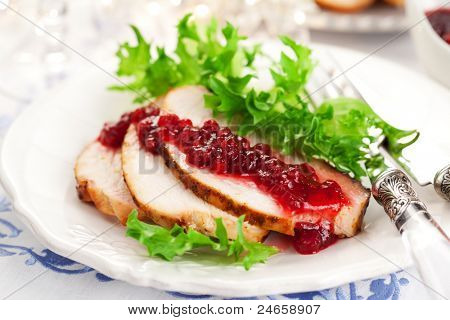 Kalkunbryst med Tranebær sauce til julefrokost