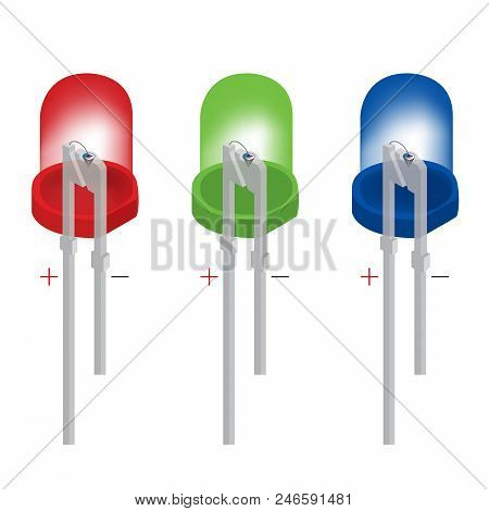 Light Emitting Diode (led) Structure. Isolated Background. Education Info Graphic.