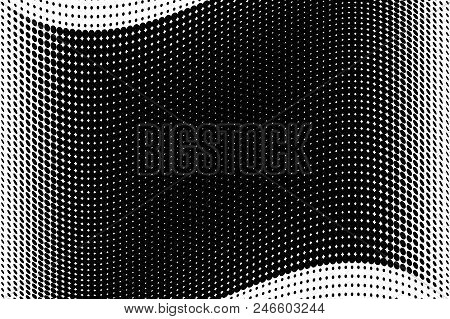 Wavy Dotted Lines. Halftone Background. Futuristic Panel. The Backdrop To Create A Modern Background