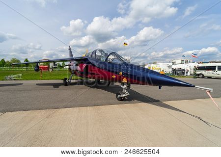 Berlin - April 27, 2018: Light Attack And Advanced Trainer Aircraft Dassault/dornier Alpha Jet. Flyi