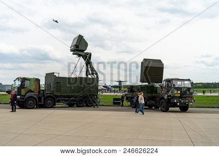 Berlin - April 27, 2018: Mobile Radar System Manufactured By Thalesraytheonsystems - Ground Master 4